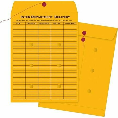 BUSINESS SOURCE Inter-Dept Envelopes, Str/Button, 32lb, 10inx13in, BKFT, 100PK BSN04545